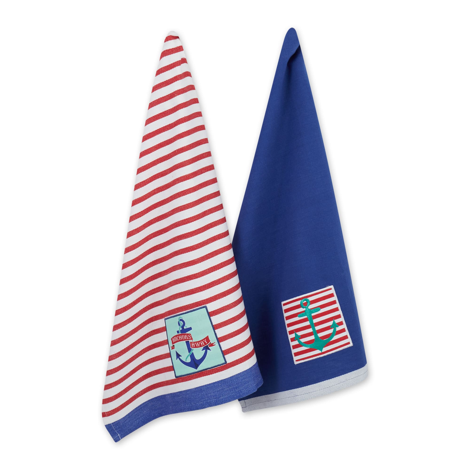 DII® Anchor's Away Collection Embellished Patch Kitchen Dishtowels, 2ct.